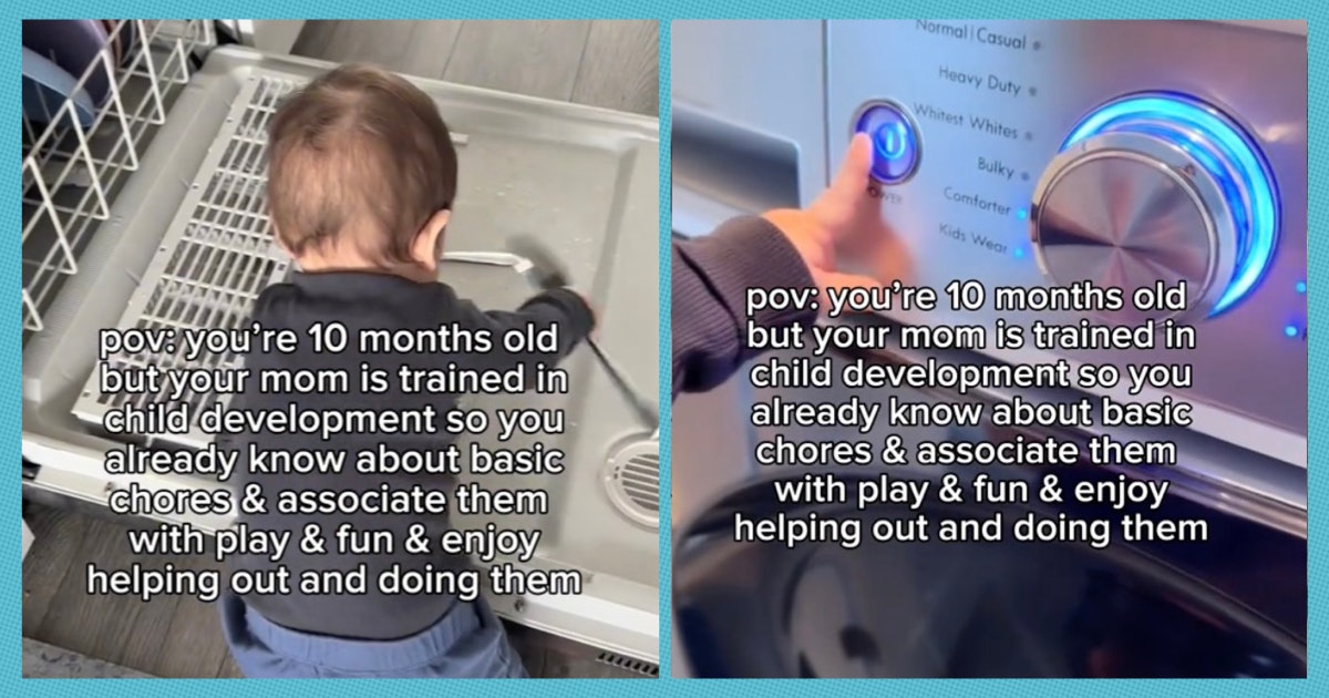 mom-gives-1-year-old-son-household-chores